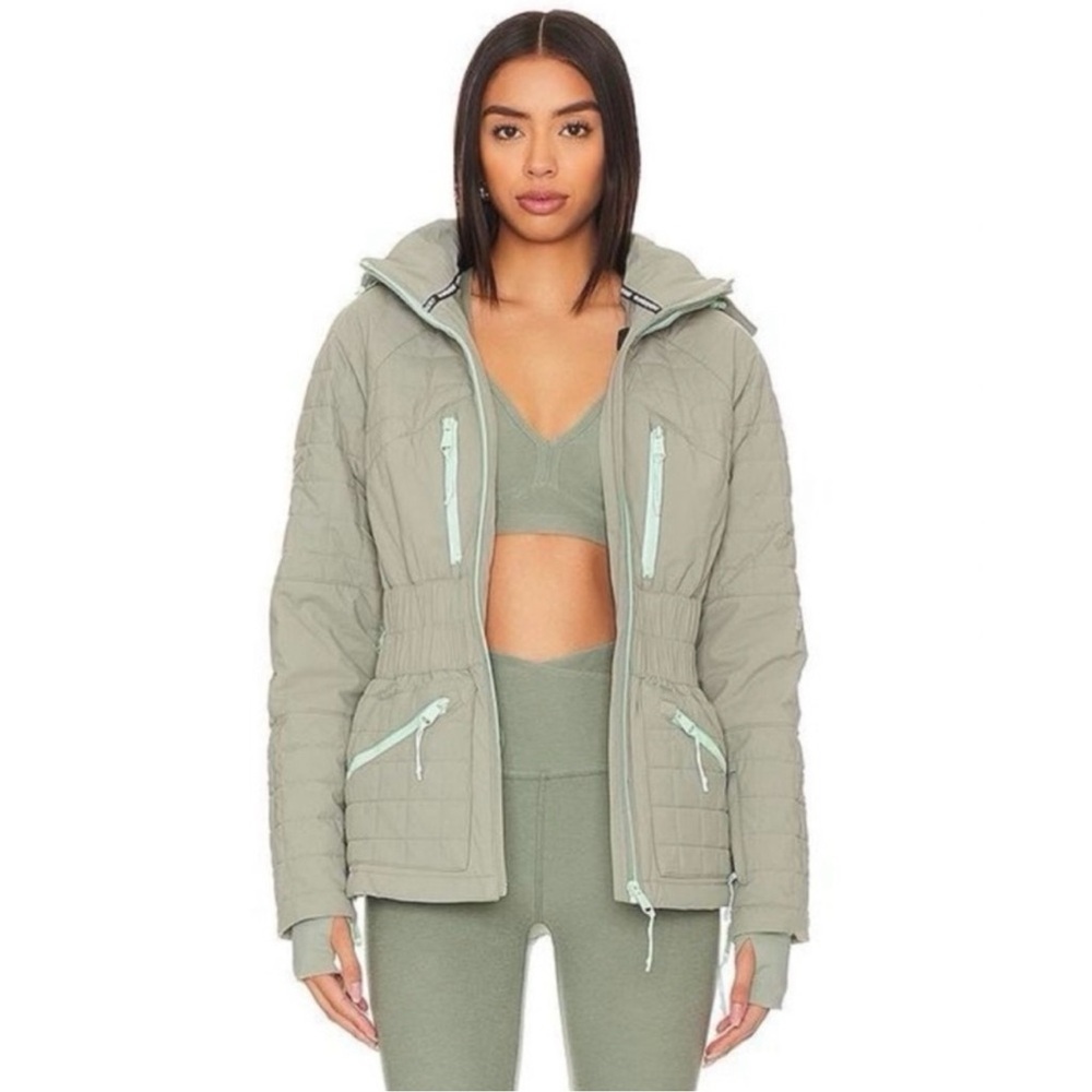 NWT Free People Movement All Prepped Ski Jacket Green Gray XS